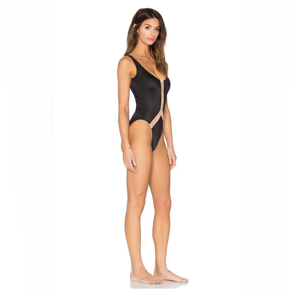 Norma Kamali Women Super Low Back Nude Mesh Mio Swimsuit 1-Piece Black XS S L - Picture 5 of 16